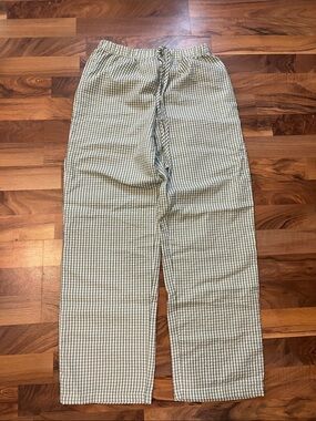 Women’s Lightweight Green Check Lounge Pants